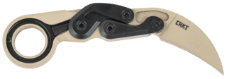 CRKT Provoke First Responder Folding Karambit Knife in Desert Sand has a 2.41-inch blade